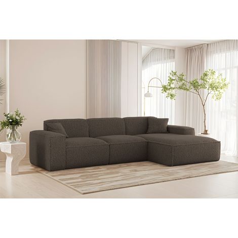 Ecksofa Designersofa CELES PREMIUM in Stoff Sven Braun Ottomane Rechts