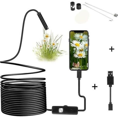 Industrial Endoscope - IP67 Waterproof Borescope Camera 5.5mm for Android Phones and Computers - 5m (1/4)