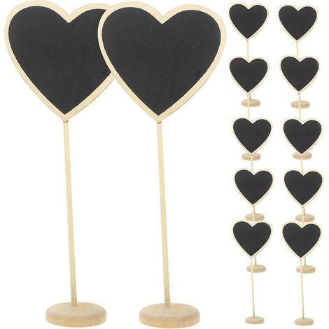 Set mit 12 kleinen Pinnwänden, Holztafeln, Bürotafeln – 19,50 x 8,00 x 4,00 cm – Schwarz (1/4)