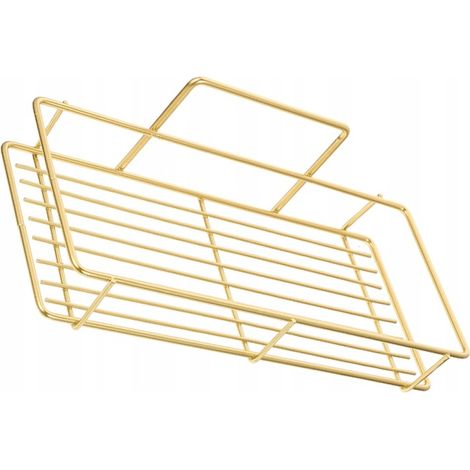 Mensola a muro in ferro battuto color oro per bagno e cucina.