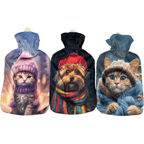 1 Pezzo Borsa Acqua Calda con Fodera in Pile Dream 2 Litri 3 Decori (1/2)
