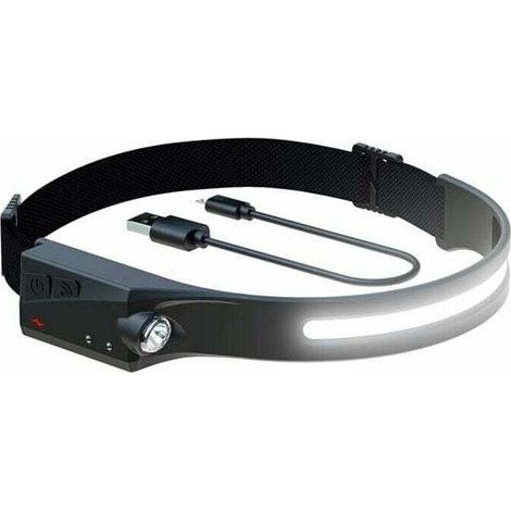 pair Lampe frontale à LED, lampes frontales rechargeables avec éclairage à induction, nouvelle mise à niveau, résistante à la chaleur et à la transpiration, 350 lumens, résistante aux intempéries, (1/4)