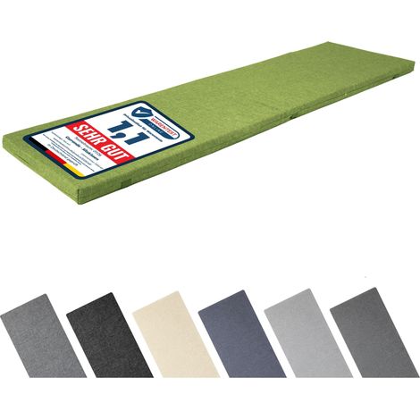 Garronda Coussin Exterieur Impermeable 140x40 cm pour Banc de Jardin Canapé et Balancelle Housse en Polyester Résistant UV pour Terrasse Balcon et Intérieur avec Élastiques GD-0220 Vert (1/5)