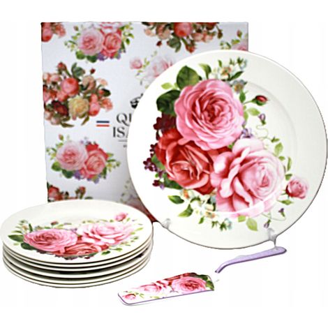 Set di piatti in porcellana con spatola in confezione regalo, collezione Rose. (1/5)