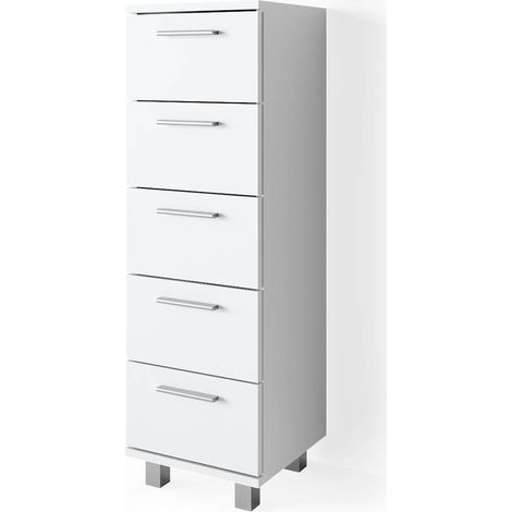 Meuble de rangement de salle de bain Ilias, Blanc, 30 x 95 cm, Vicco