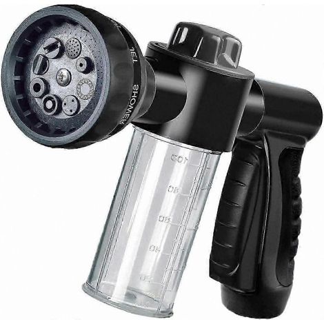 8-in-1 Multi-Purpose Foam Sprayer for Gardening, Car Washing, and Pet Showering (Black) (1/5)