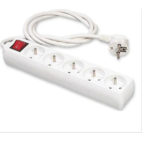 Multiprese: 5 Prese - Interruttore - 3680w Max - 2 Poli con Terra - Erard