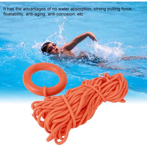 Cuerda de seguridad [SENDERISMO 10 mm 30 m PVC] – Cuerda de seguridad resistente al paso del tiempo e impermeable con anilla de tracción para deportes y trabajo. (1/5)