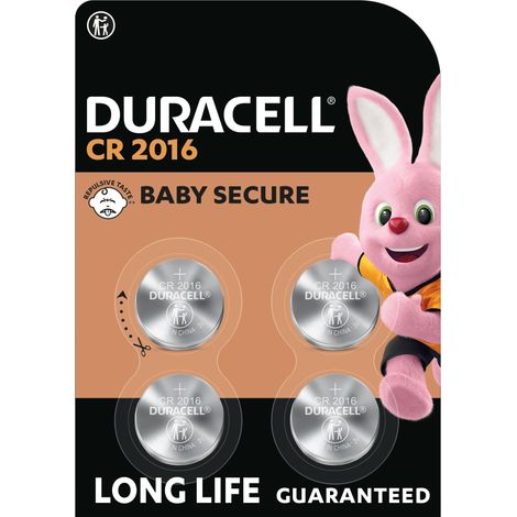 4 piles Duracell 2016 Lithium (1 blister de 4 batteries) 4