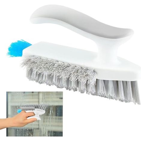 Cepillo de limpieza para ranuras, herramienta para eliminar manchas difíciles, cepillo ergonómico multifuncional para ranuras para pisos, refrigeradores, fregaderos, hornos, bañeras y ventanas. (1/5)