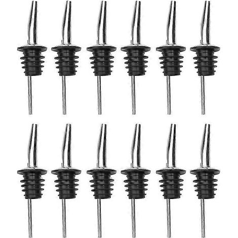 Lot de 12 verseurs classiques en acier inoxydable avec bec conique et capuchons anti-poussière en caoutchouc pour restaurants (1/5)