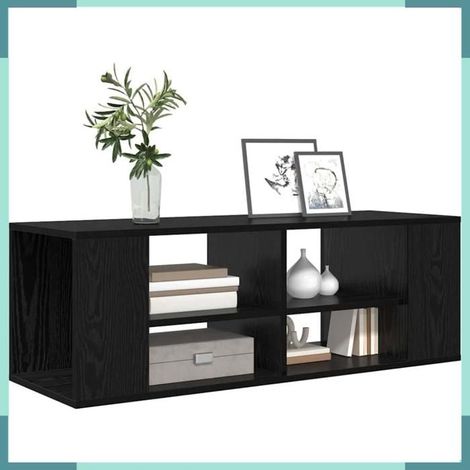 875127 Ensemble meuble TV Montage mural Chêne noir 102 x 35 x 35 cm (1/5)