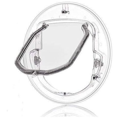 Porte de chien porte de fenêtre porte ronde à rabat clair avec 4 façons Lock & Liner Kit pour chat chiot Doggie meilleur s'adapte pour la fenêtre de l'écran, porte en verre coulissante (1/4)