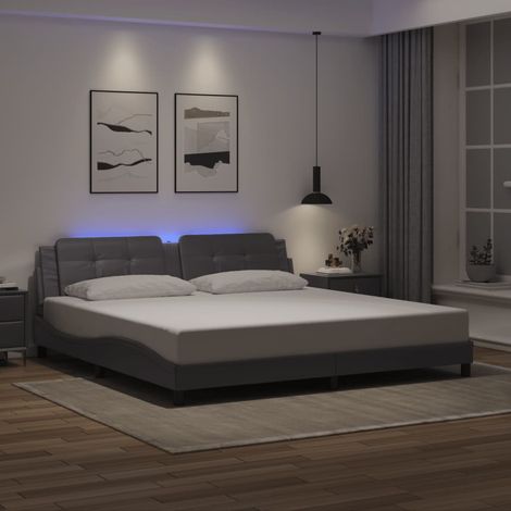 Giroletto con LED senza Materasso Zadar Grigio 200x200 cm vidaXL