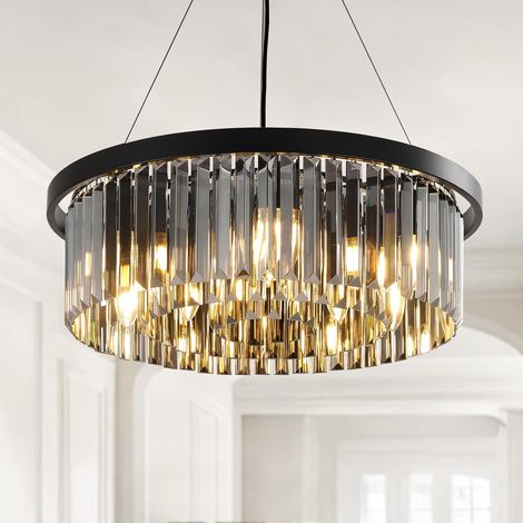 Lustre en Cristal Moderne, 60cm Lampe à Pendentif en Cristal Rond, Postmoderne Chandelier pour salle à manger, cuisine, salon, chambre, couloir, café, bar (1/5)