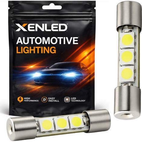 2 x Ampoules Navette SLIM - 3 LEDS 31mm - mirroir LED - Lampe de voiture 12V (1/5)