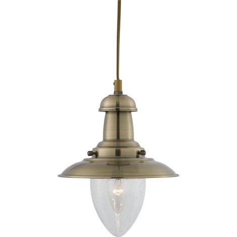 Fisherman Baby lanterne en laiton antique effet goutte d'eau verre vieux laiton clair (1/3)