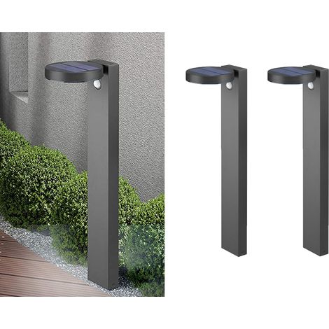 LED Solar Wegeleuchte 2er Set Außenleuchten mit Bewegungsmelder in Anthrazit (1/5)