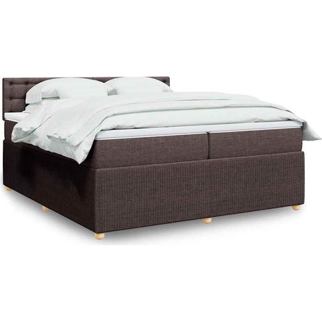 Boxspringbett mit Matratze Dunkelbraun 200x200 cm Stoff (1/5)