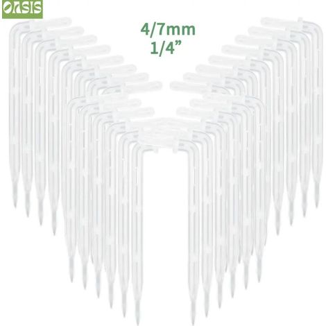 (P-50PCS) 50 Goutteurs de tuyau transparents coudés en forme de flèche, 1/4'' 4/7 mm, émetteurs de goutte à goutte, arroseurs à économie d'eau pour jardin, micro-irrigation et serre