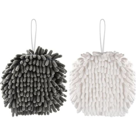 Chenille Essuie Main, Douce et Pelucheuse Microfiber Serviette Main, Petite Suspendues Absorbantes Séchage Rapide Essuie-Mains pour Cuisine Salle de Bain et de Toilette (1/4)