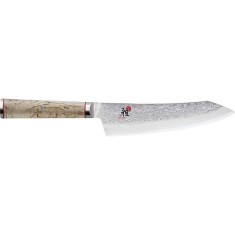 MIYABI 34388-181 5000MCD Coltello Rocking Santoku 18 cm Lama in Acciaio MC63 Damasco 101 Strati Manico Betulla Masur colore Nero
