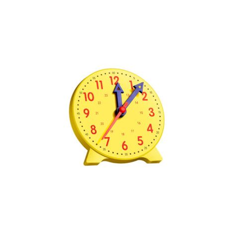 Impara a leggere l'ora con questo orologio didattico con ingranaggi in plastica.