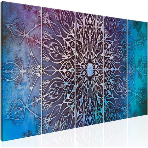 Tableau Imprimé 5 Panneaux "Center Narrow Blue" 80 x 200 cm (1/2)