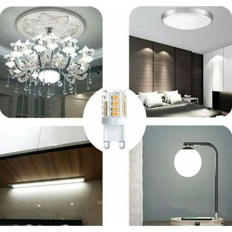 Lot de 10 Projecteur LED, lumière décorative LED, ampoule LED G9, 5 W blanc chaud blanc froid, ampoules LED à économie d'énergie, ampoule halogène de rechange, AC 230 V non dimmable (1/5)