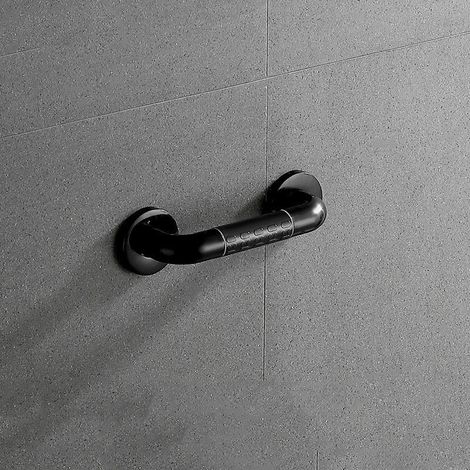 Barre d'appui WC Manche Mural SUS304 INOX Poignée de Baignoire Porte Serviette - 300mm(le noir)