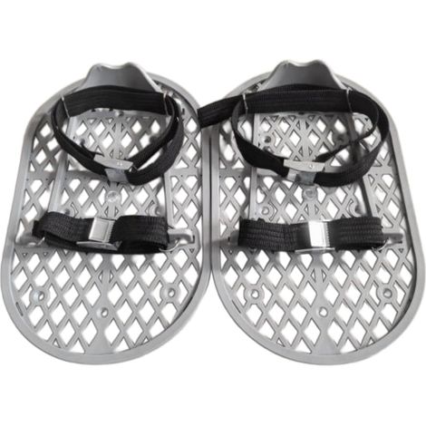 Zapatos para acabado de hormigón para suelos pulidos, herramienta de construcción portátil con correa de seguridad, adecuados para proyectos de bricolaje y trabajos de pavimentación, hebilla metálica. (1/5)