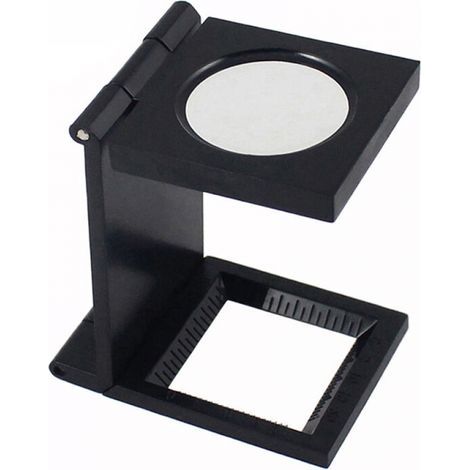 Loupe de bureau pliable en métal, compteur de fils, grossissement x10, pour le travail, le bureau, la maison, la réparation, les loisirs, l'artisanat et la presse. (1/5)
