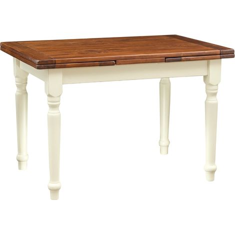 Tavolo in legno massello 120x80 cm Tavolo allungabile Tavola da pranzo e cucina Made in Italy Artigianale Tavolino rettangolare (1/5)