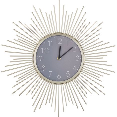 Reloj de pared marco de hierro dorado números redondos 61 cm diseño clásico Solura