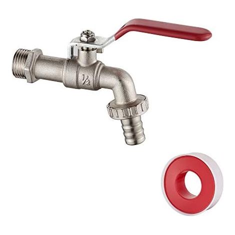Grifo De Jardín - Grifo Exterior Antiheladas Hasta -10 ℃ - Resistente A Altas Temperaturas Hasta 120 ℃ - Conector Barbado - Latón - 1/2 Pulgada (1/5)
