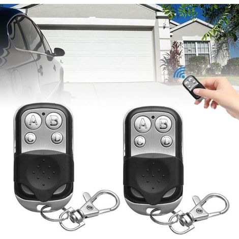 2PCS Telecommande Universelle Portail, 433 MHz Clonage Clé 4 Boutons Télécommande porte-clés Télécommande Garage Portail Universelle Sans Fil Voiture Garage Portetélécommande (1/4)