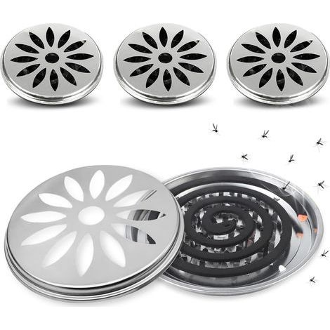 4pcs Porte Spirale Anti Moustique, Spirale Anti Moustique Exterior, Rond Support Spirale Anti Moustique pour Extérieur Maison, Jardin, Camping, Les Voyages