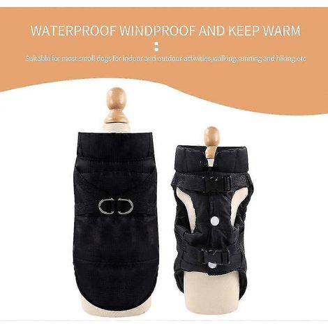 Abrigo de invierno impermeable y cálido para perros con agujeros, chaleco tipo chaqueta para cachorros. (1/2)