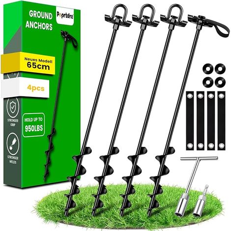 4 x Garden Trampoline Anchor Stakes 60cm (1/5)