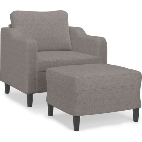 Maison Exclusive - Poltrona con Poggiapiedi Tortora 60 cm in Tessuto