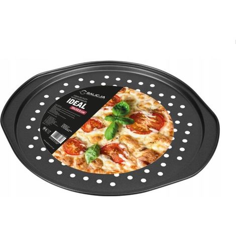 Bandeja para pizza antiadherente con agujeros, bandeja ideal para pizza antiadherente, 33,5 x 36 cm (1/4)