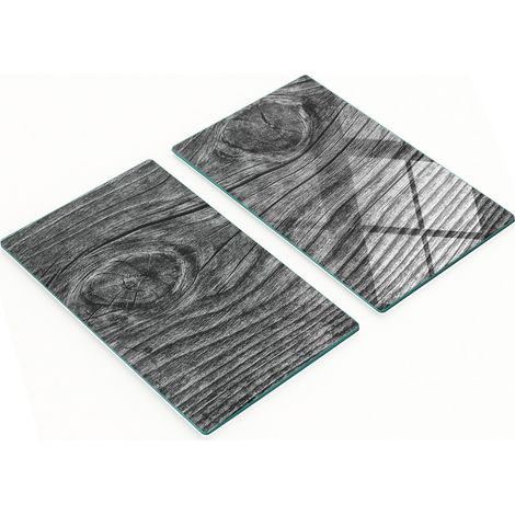 Planches à découper décoratives en verre et bois noir 2x30x52 cm (1/5)