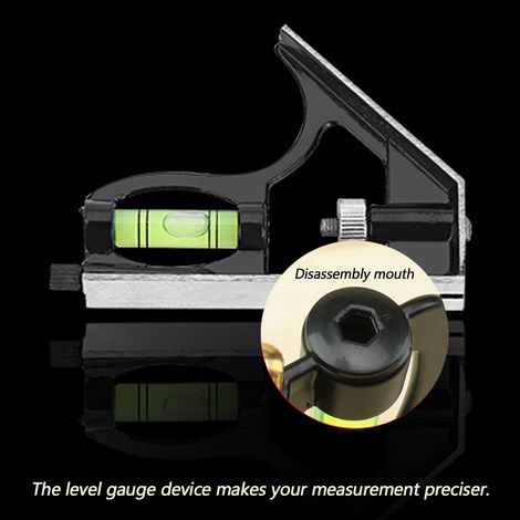 Équerre combinée réglable en métal 300mm 12 pouces, outil de mesure d'angle droit pour ingénieur, précision professionnelle, instrument de traçage multifonction. (1/5)