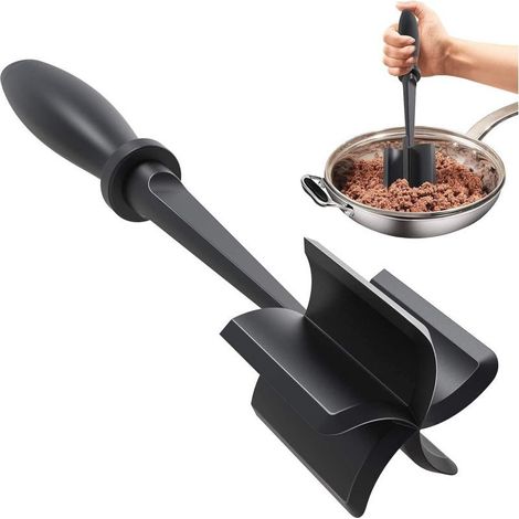 Multifunktionaler Fleischwolf mit 5 Klingen – Antihaft-Spatel, schwarz, für Burger und Gemüse (1/5)