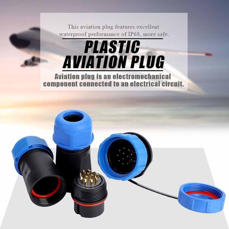 Connecteur de câble en ligne SP21 IP68 12 broches étanche en plastique pour aviation (12 broches) (1/5)
