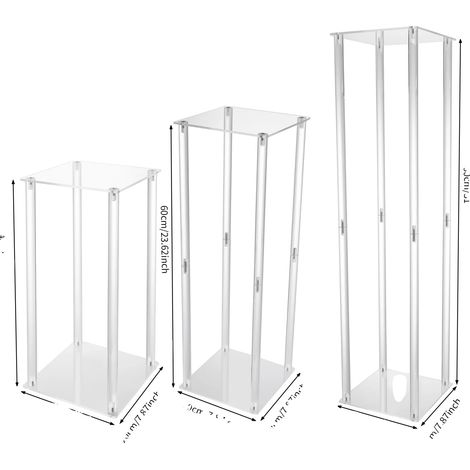 Conjunto de columnas acrílicas, diseño moderno, fácil de montar, transparente (1/2)