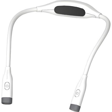 Rechargeable neck reading light, LED reading lamp, 3 color modes and adjustable brightness, flexible hands-free lamp ideal for knitting, DIY projects, white (1/5)