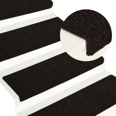 FIMEI Tapis d'escalier 15 pcs Tissu aiguilleté 65x25 cm Marron (1/5)