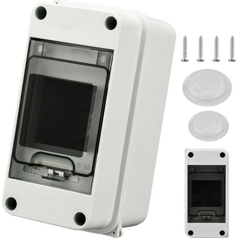 Coffret Electrique Etanche Exterieur IP65, 3 Modules, Boite de Boitier Etanche Electrique, Armoire de Contrôle, Boitier de Jonction