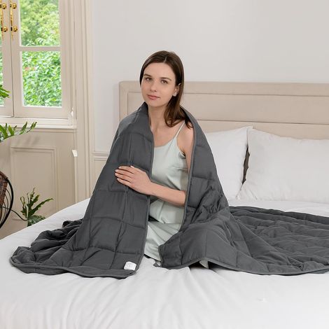 Couverture lestée anti-stress 1.4 kg – Apaisante et relaxante – Tissu respirant – Design matelassé pour confort optimal (1/5)